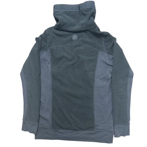 Lululemon Post Chaturanga Pullover Black Fleece Kangaroo 1/4 Zip Size: 6 - Picture 3 of 4